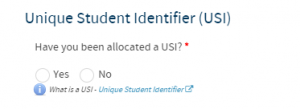 Do you have a USI?